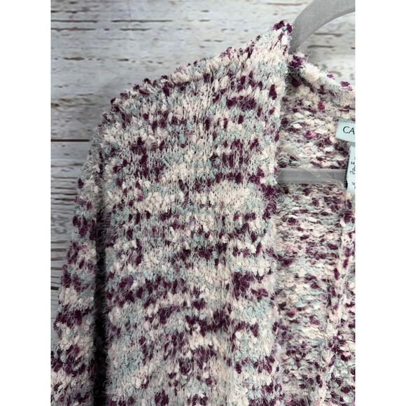 Catherines Women's Knit Purple Pink Open Front Fuzzy Cardigan Size 5X - Picture 8 of 13